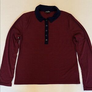 J. Crew Red  and Black Striped Polo